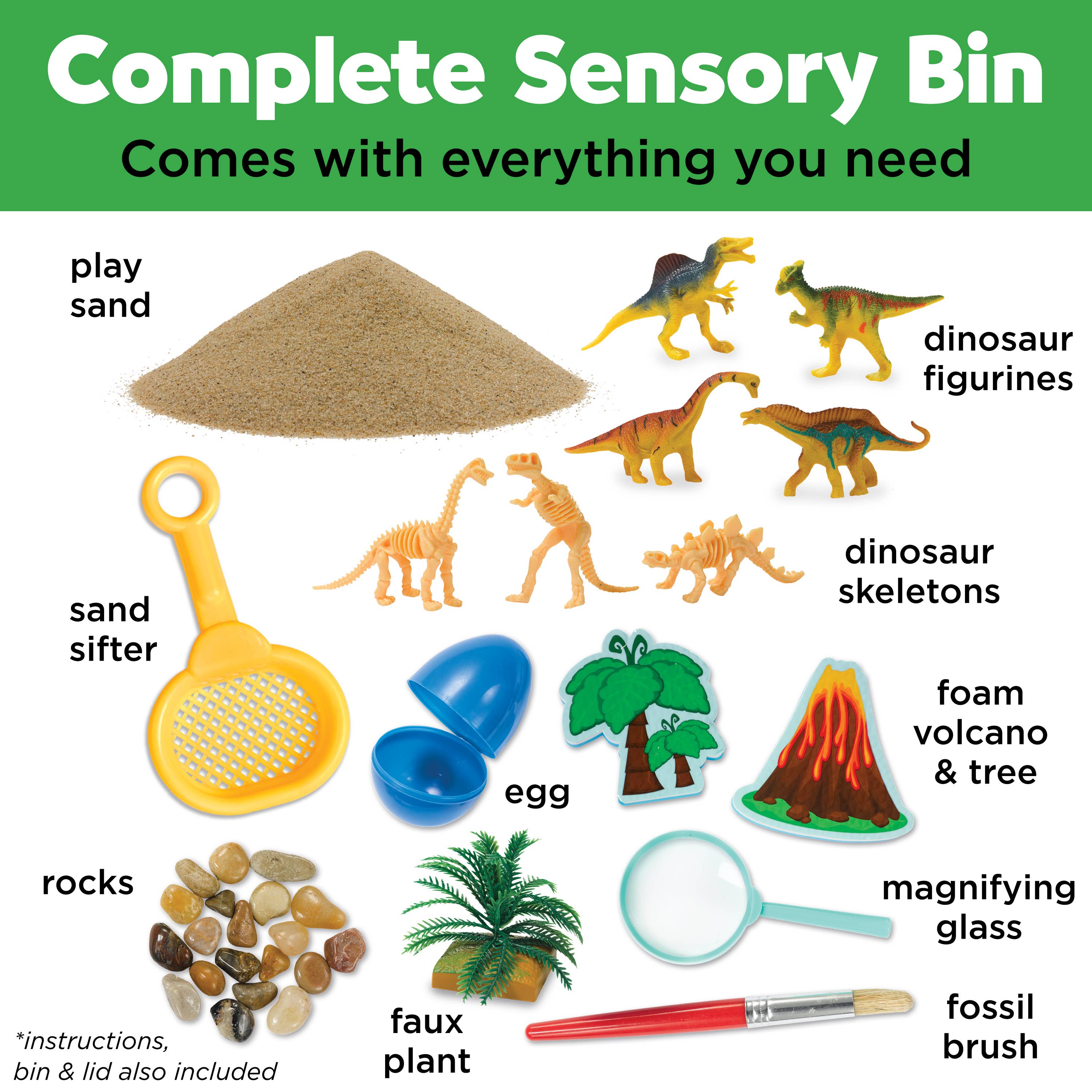 Sensory Bin Dinosaur Dig Activity Bin for Kids