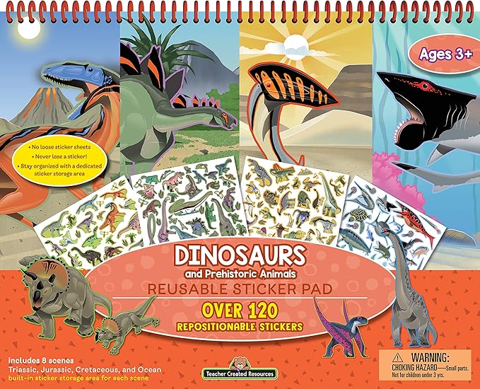 Dinosaurs & Prehistoric Animals Reusable Sticker Pad