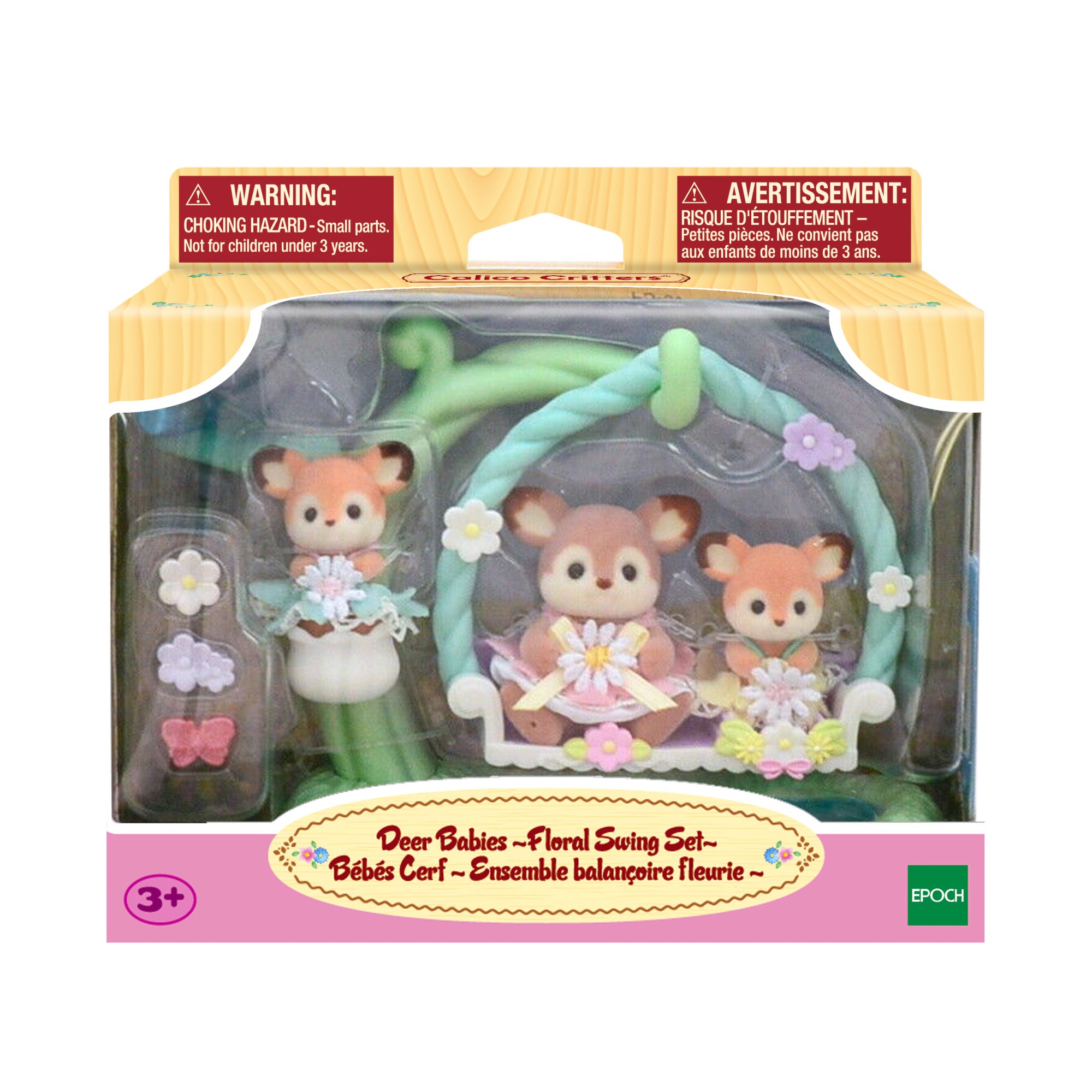 Calico Critters Deer Babies Floral Swing Set