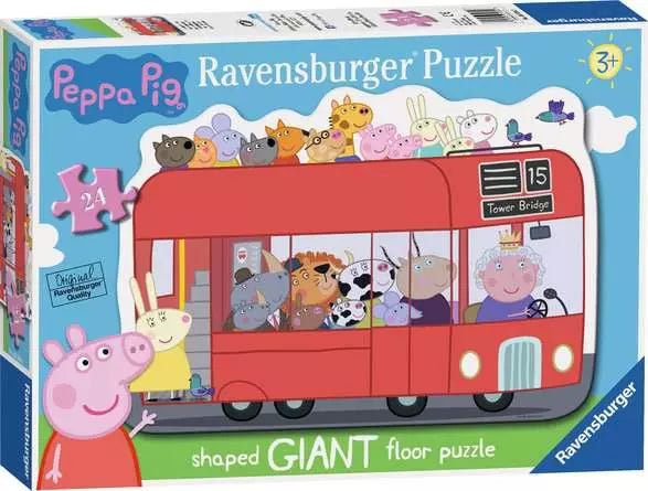 Ravensburger Peppa Pig London Bus 24 Piece Shaped Floor Puzzle