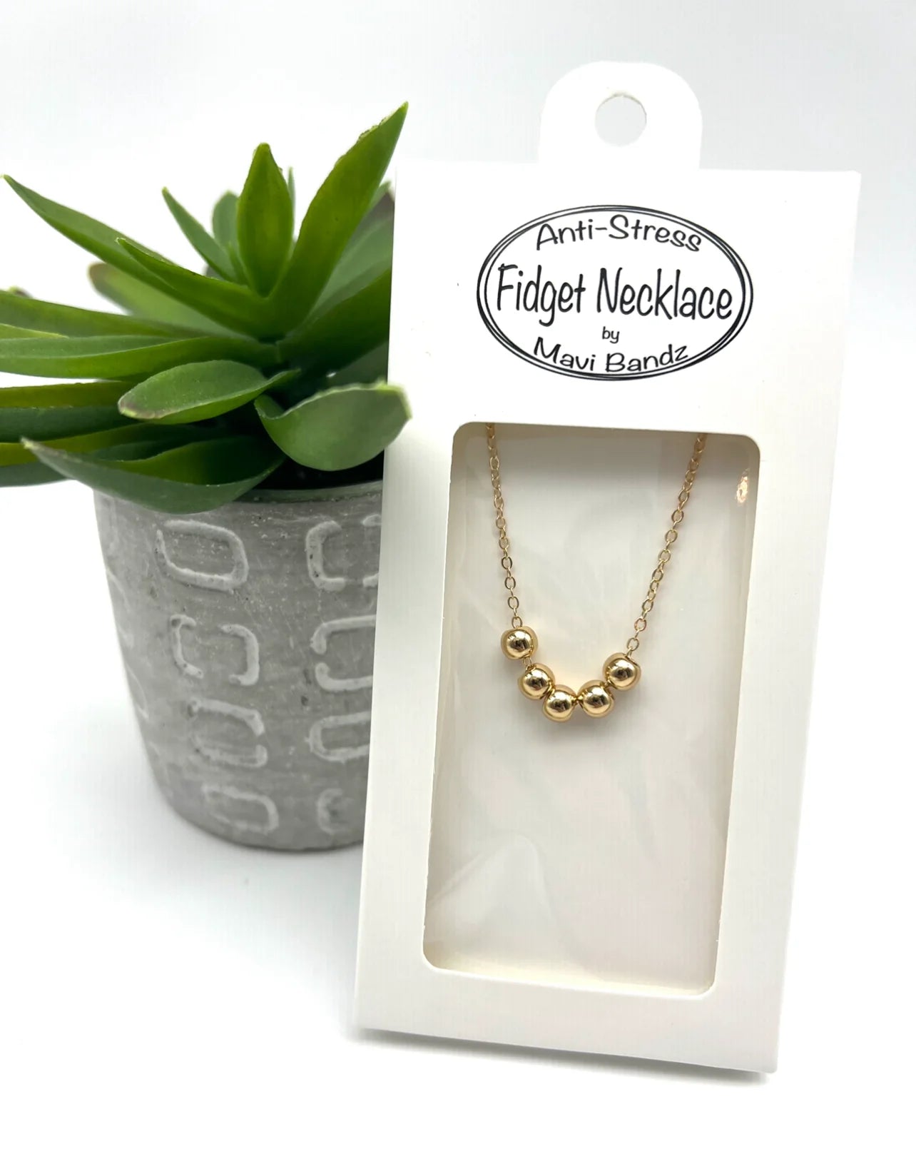 Fidget Anti Anxiety Gold Ball Necklace