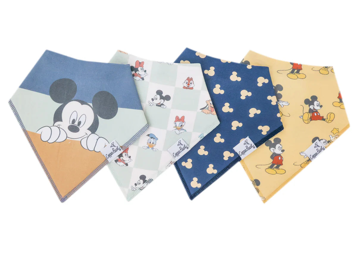 Copper Pearl Mickey Mouse and Friends Set of 4 Bandana Bibs