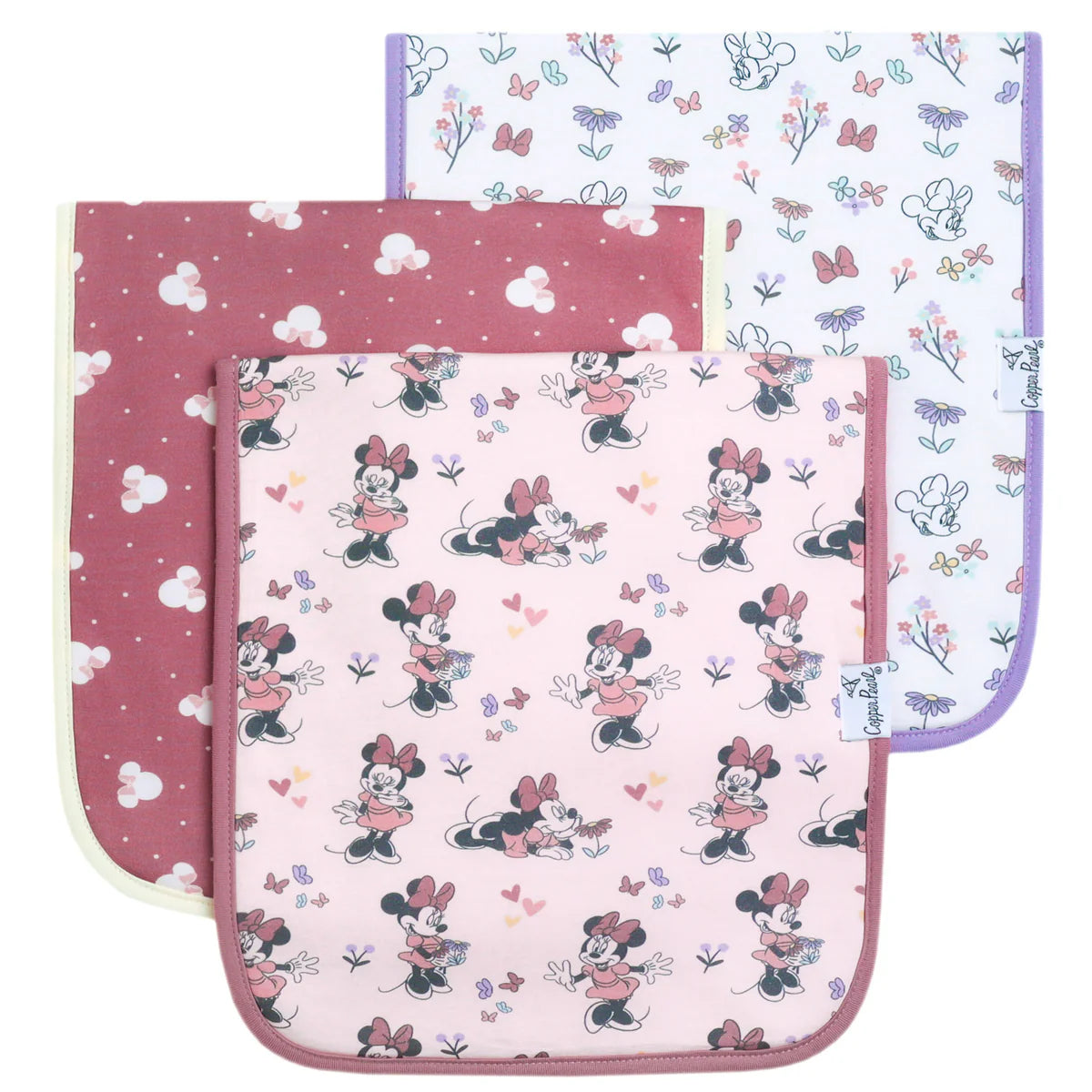 Copper Pearl Minnie Mouse Premium Burp Cloths 3 Pack