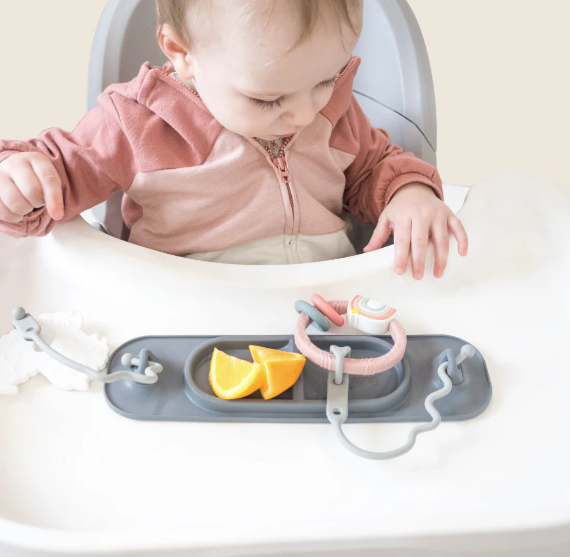 Busy Baby Mini Mat and Tether System - Pewter