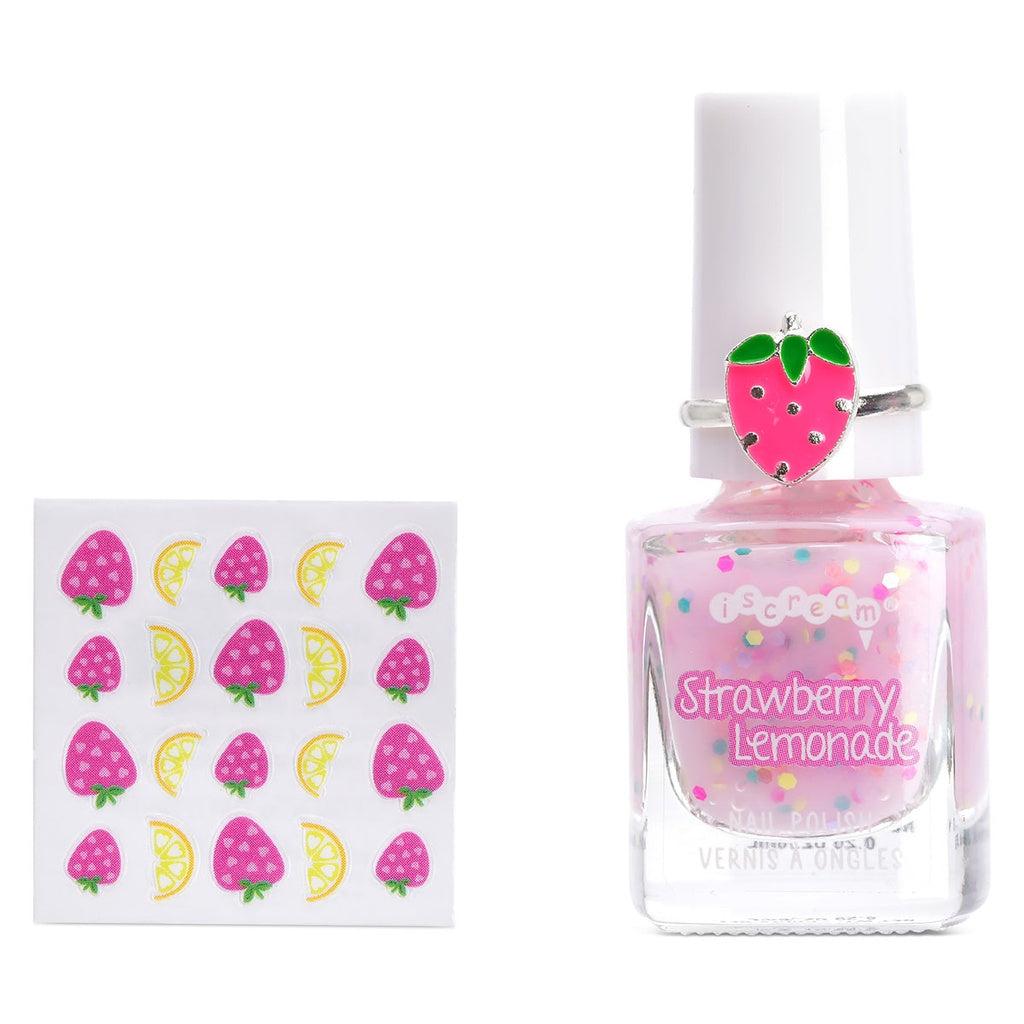 Strawberry Lemonade Nail Polish Ring Set