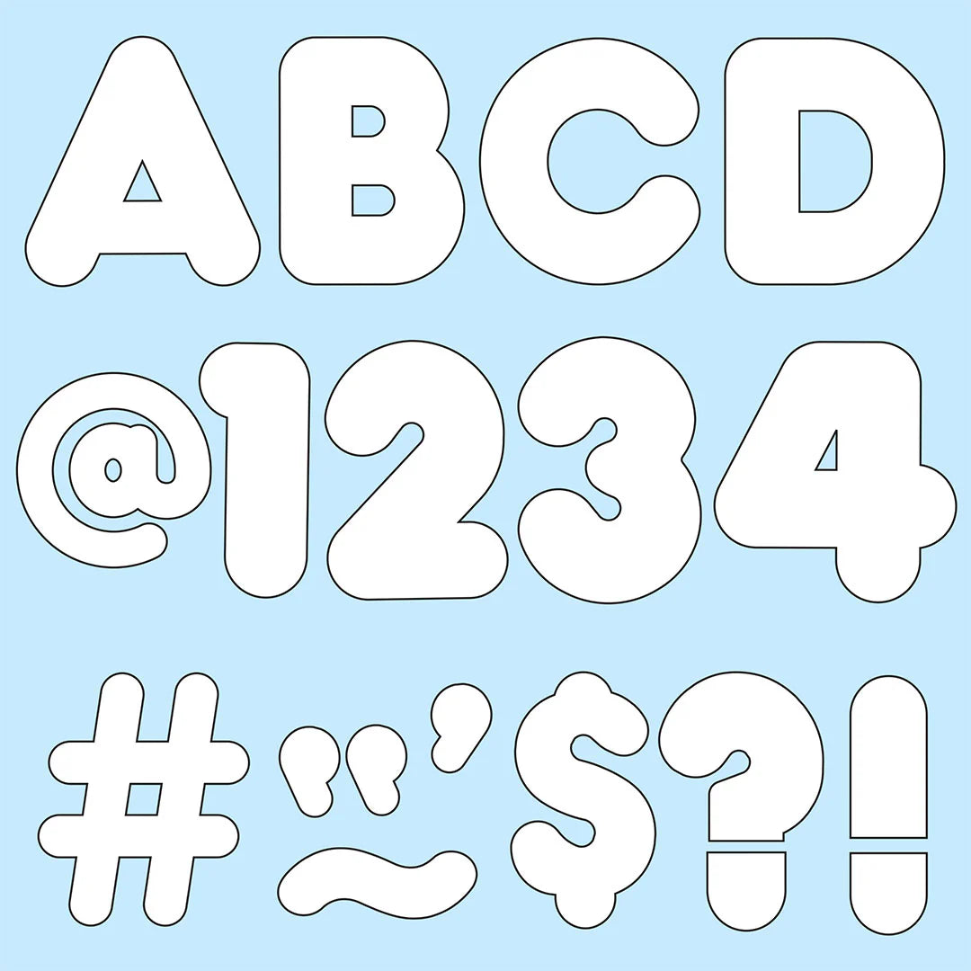 White 4-Inch Casual Uppercase Ready Letters