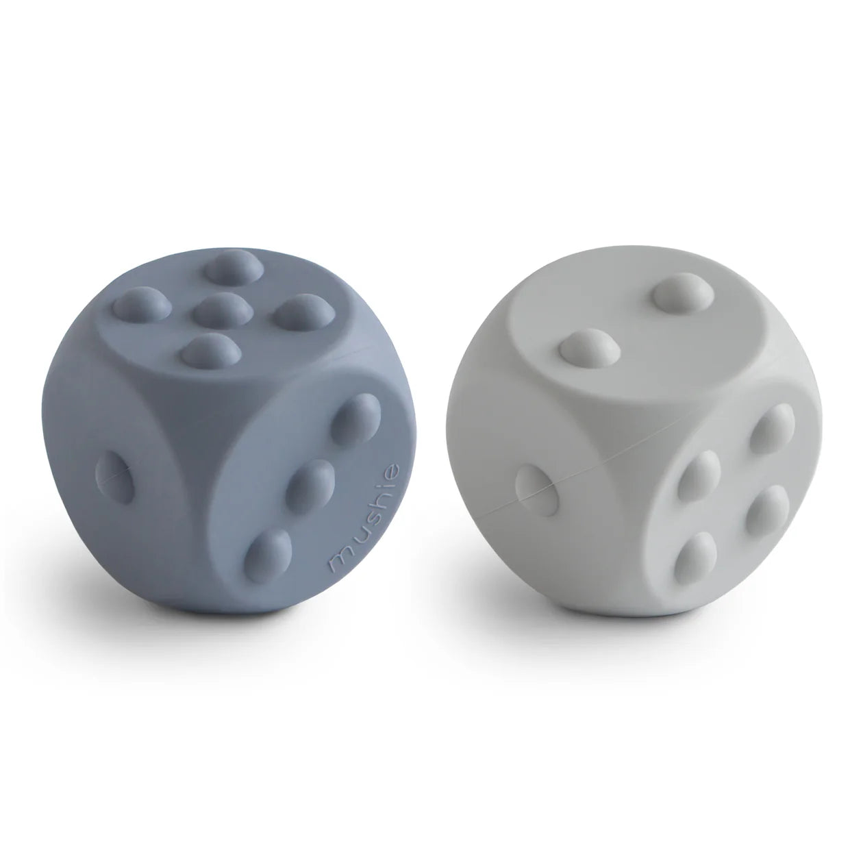 Mushie Dice Press Toy 2-Pack - Tradewinds/Stone