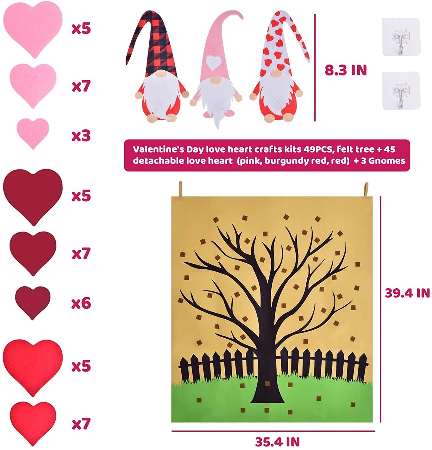 Valentine's Day Decor DIY Felt Tree