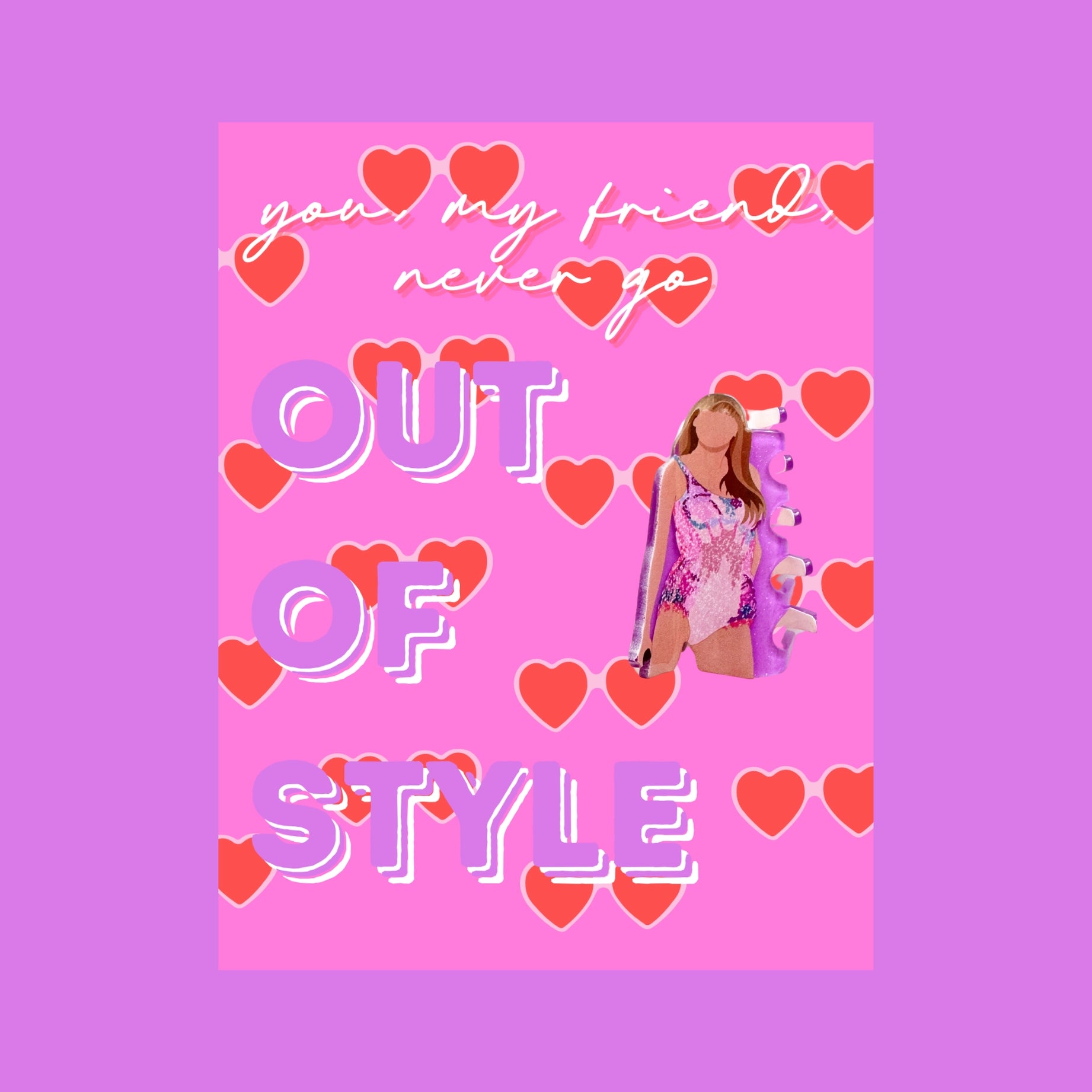 Swiftie Taylor Valentines Day Card w/ Hair Clip