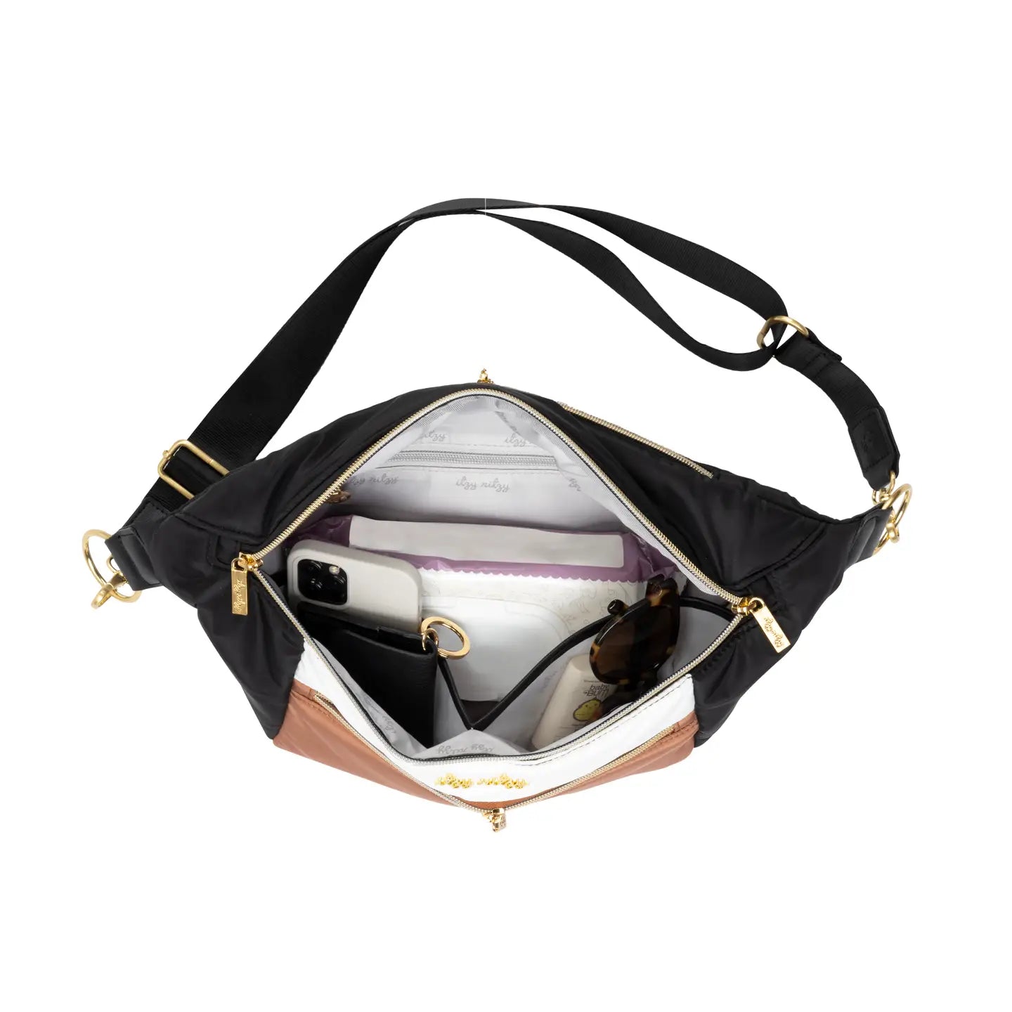 Itzy Ritzy Coffee & Cream Fanny Pack & Crossbody Diaper Bag