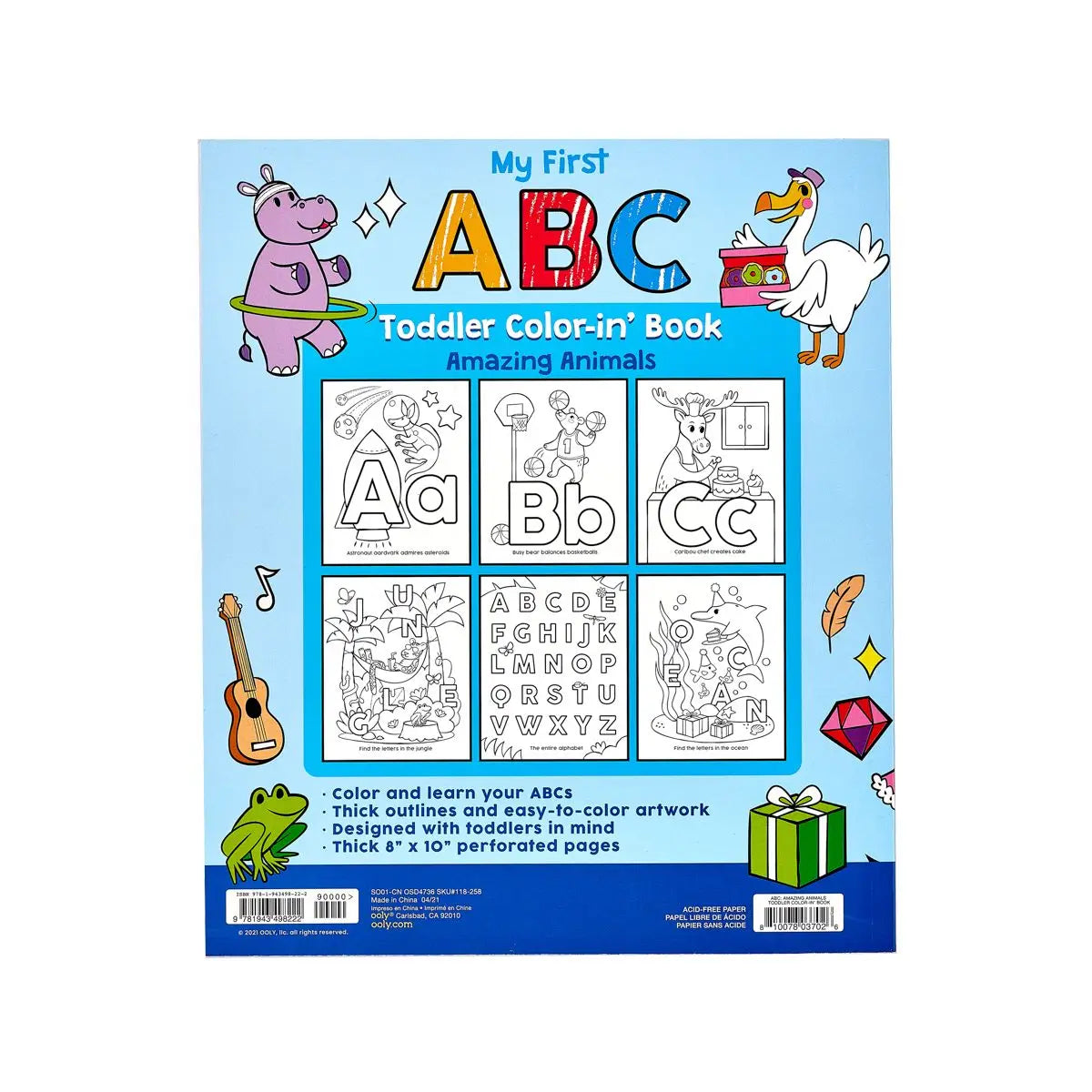 My First ABC: Amazing Animals Toddler Coloring Book