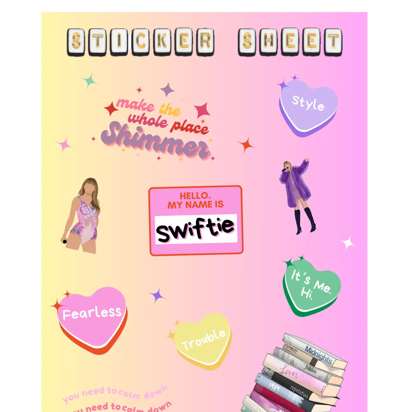 Swiftie 5x7 Sticker Sheet