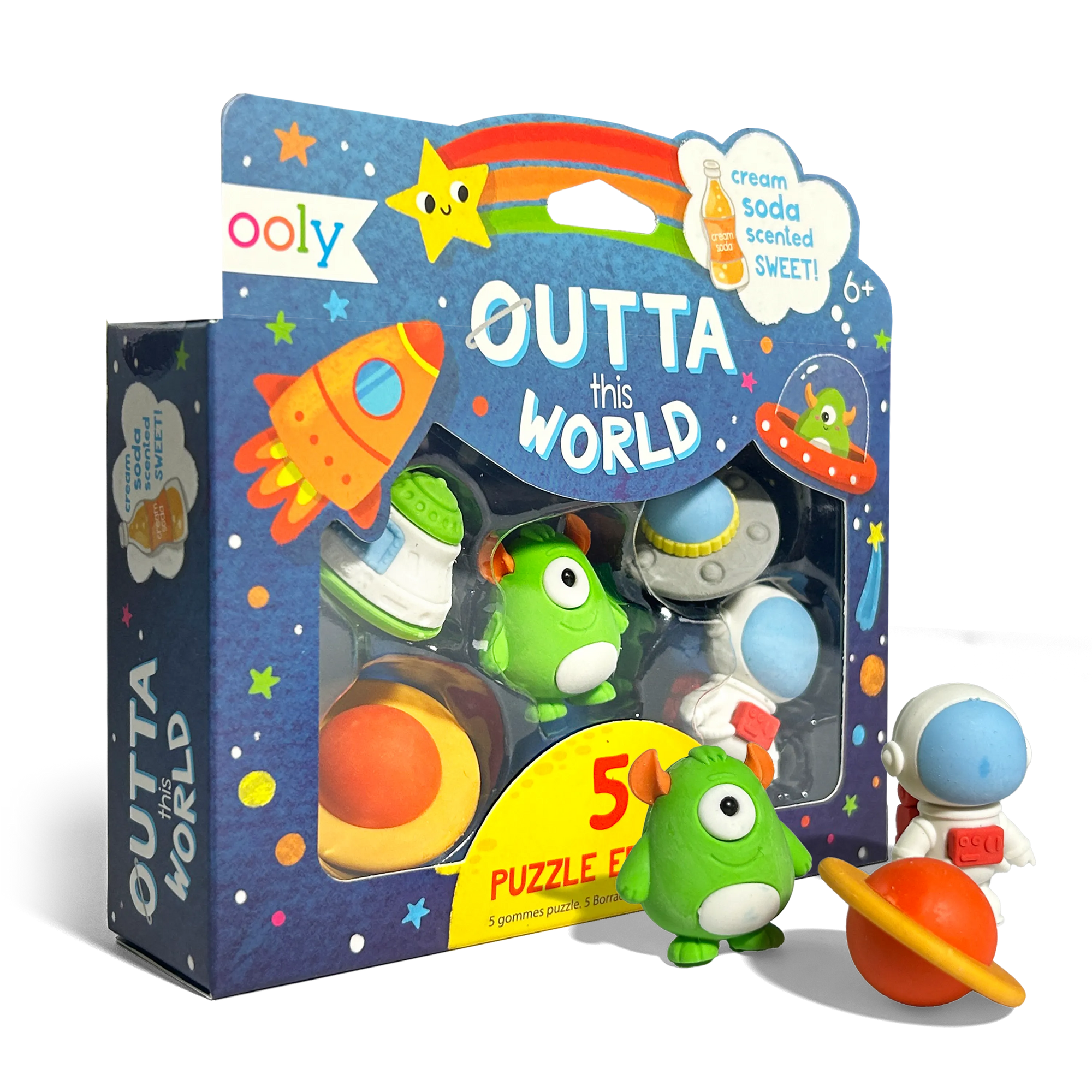 Outta This World-Scented Puzzle Eraser-Set of 5