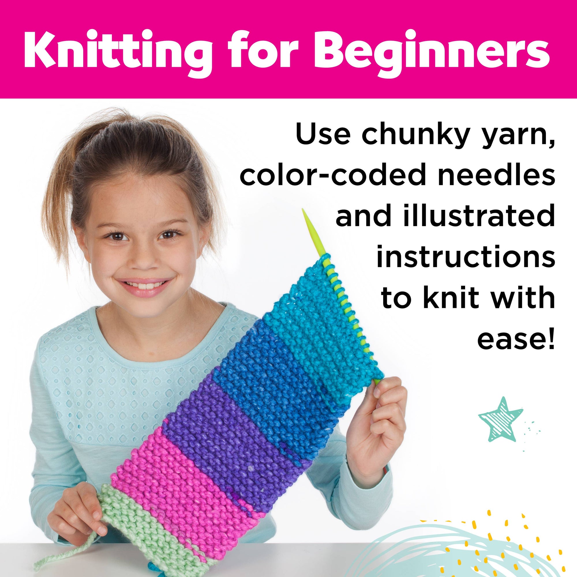 Learn to Knit a Pocket Scarf Craft Kit for Kids