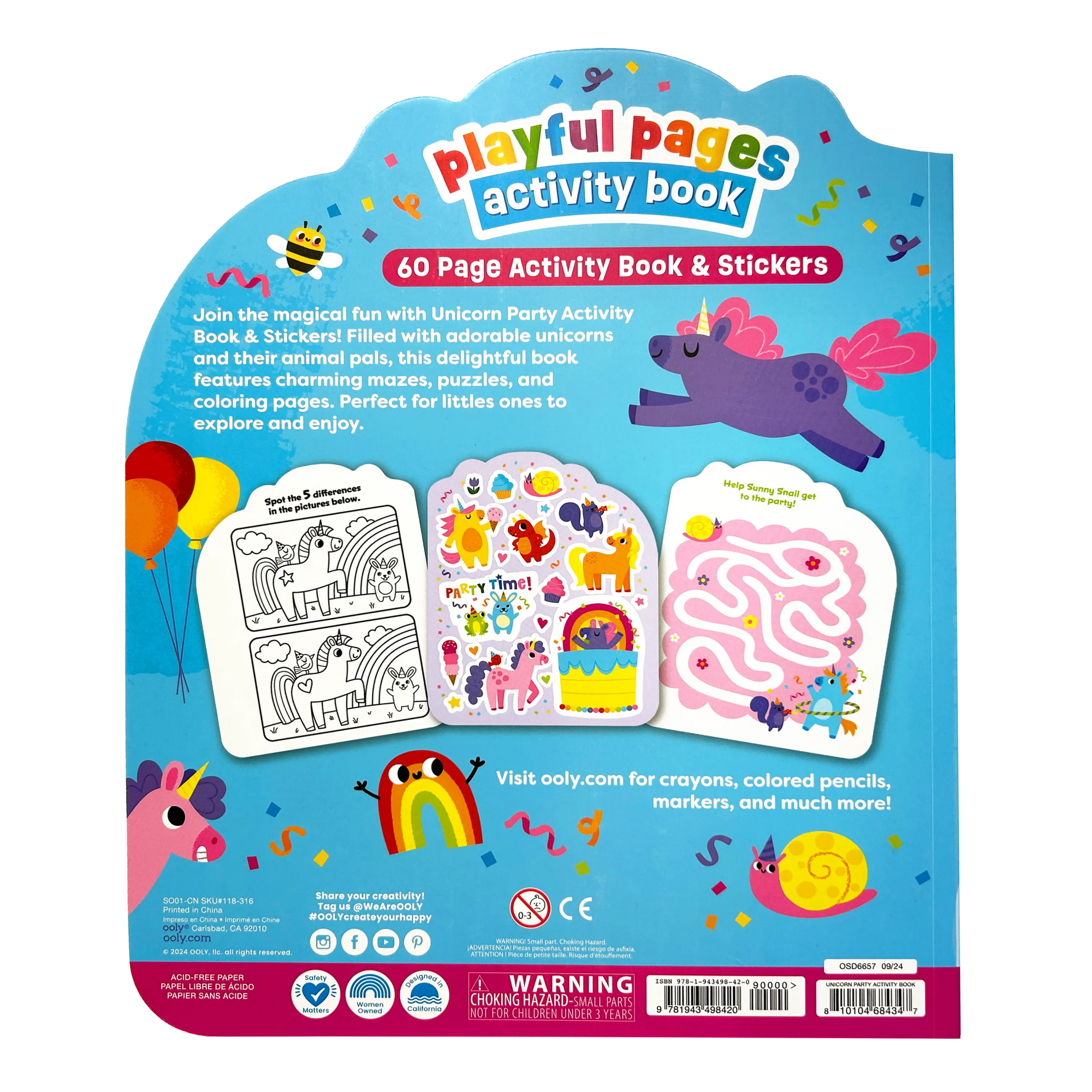 Playful Pages Activity Book - Unicorn Party!