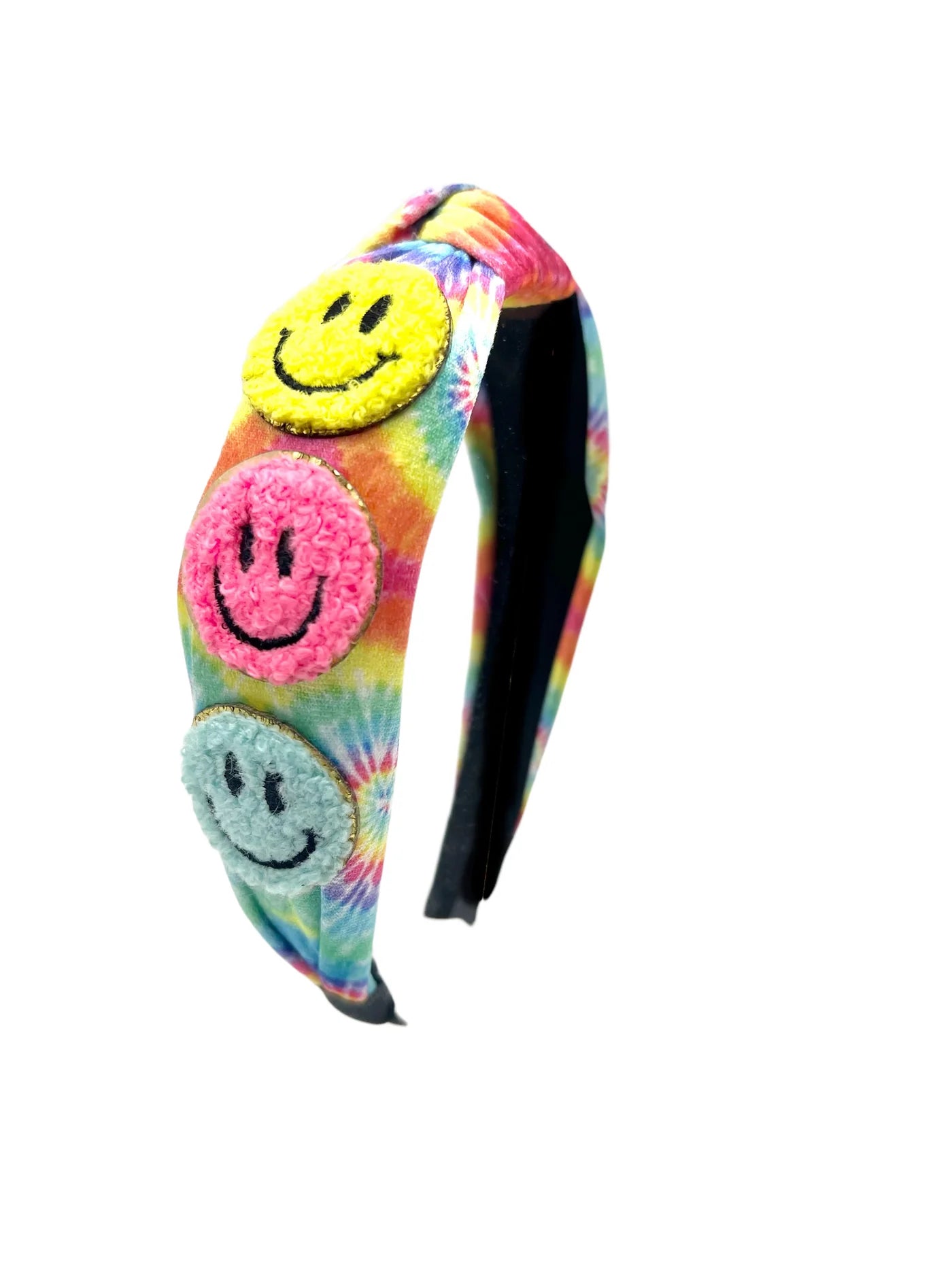 Varsity Tie Dye Smiley Knot Headband