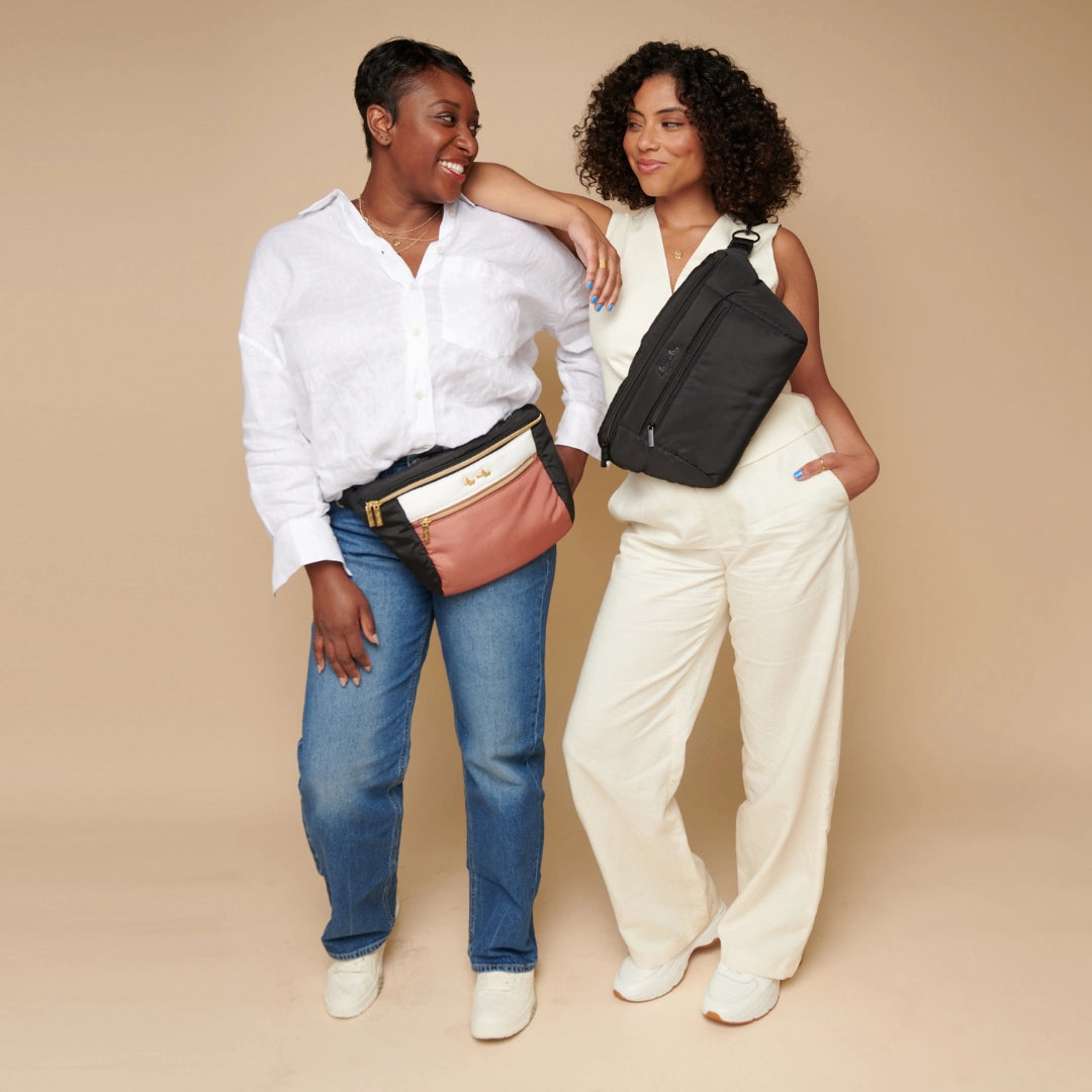 Itzy Ritzy Coffee & Cream Fanny Pack & Crossbody Diaper Bag