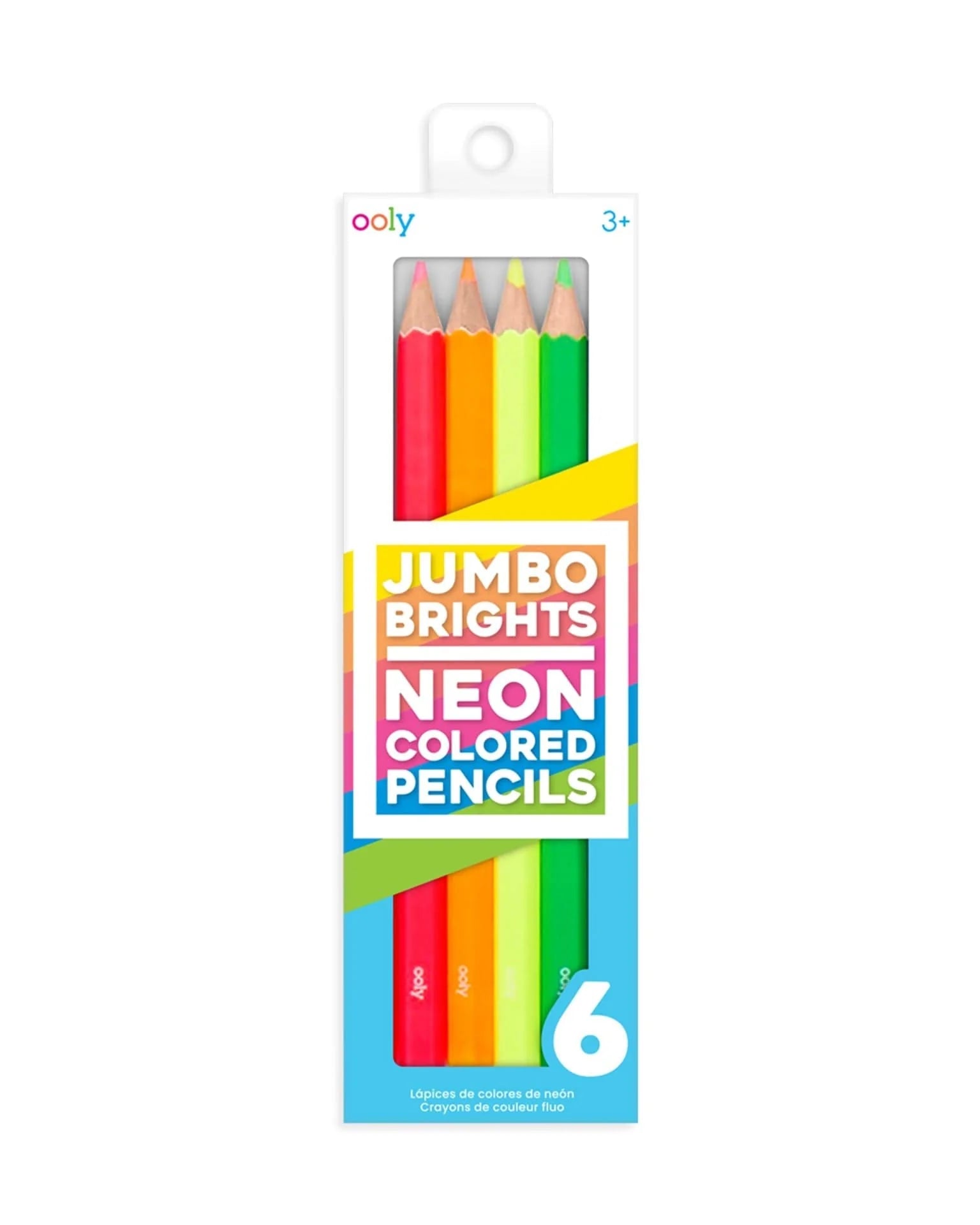 Ooly Jumbo Brights Neon Colored Pencil Set Of 6